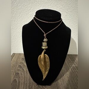 Elegant Double Leaf Pendant Necklace